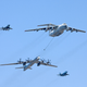 Russian planes simulate in-flight refueling over the parade in 2009.